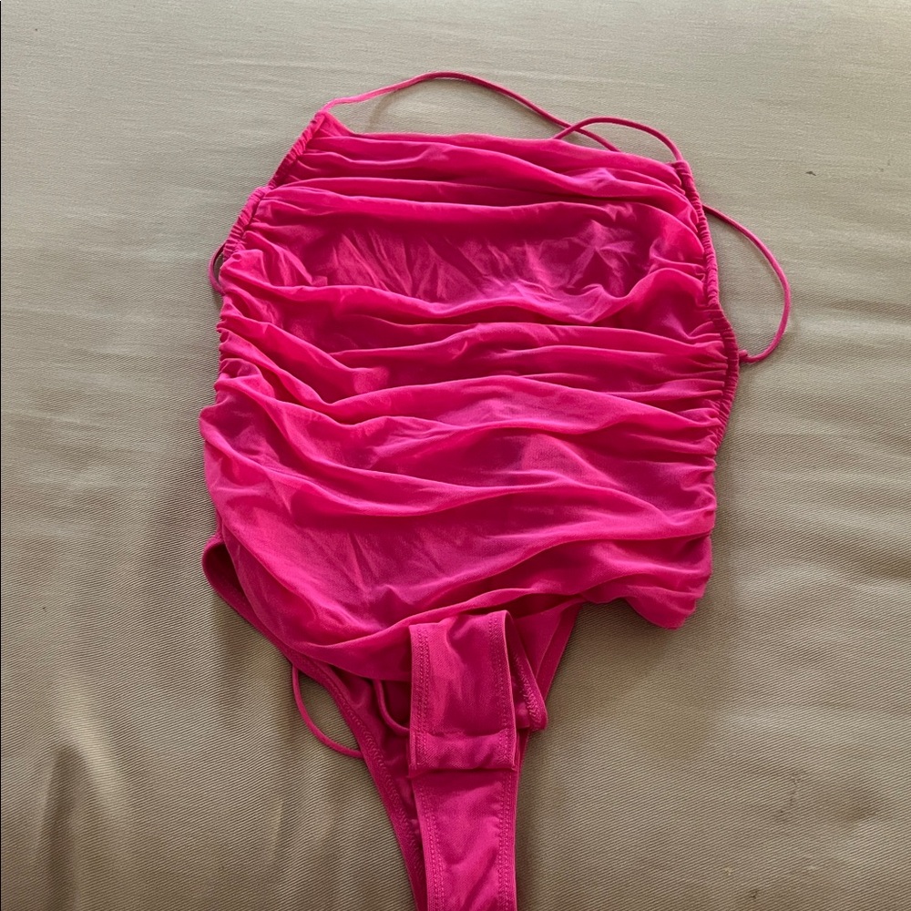 Vibrant Pink Ruched body suit